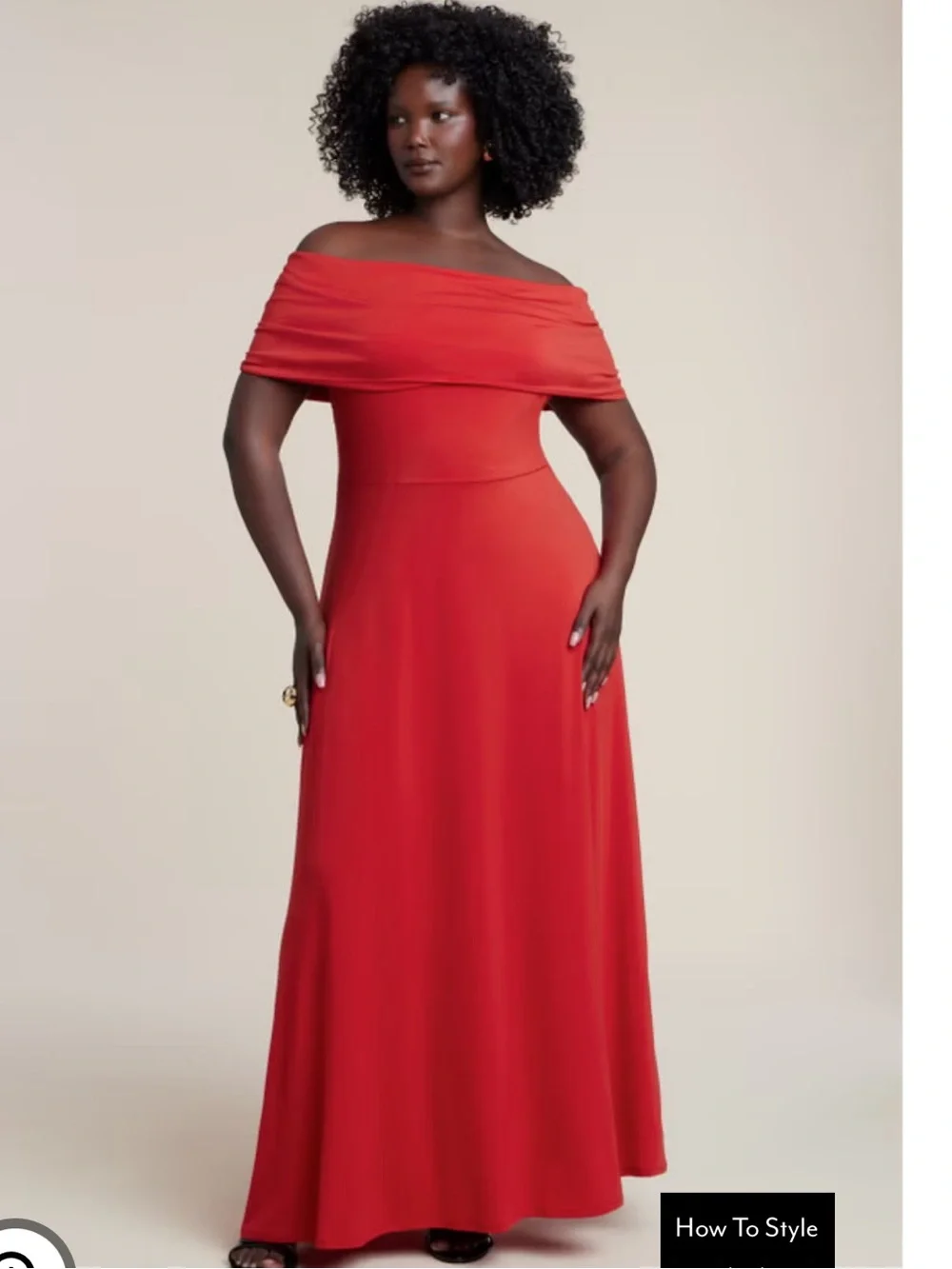 Eloquii Off The Shoulder Maxi Dress Red Size 24 New with Tags - Picture 2 of 12